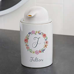 Floral Wreath Personalized Ceramic Bathroom Collection