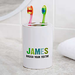 All Mine! Personalized Ceramic Toothbrush Holder