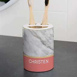 Marble Chic Personalized Ceramic Toothbrush Holder
