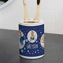 Photo Bubbles Personalized Ceramic Toothbrush Holder