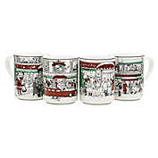 Noritake&reg; Le Restaurant Holiday Mugs in White/Black (Set of 4)