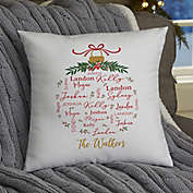 Merry Family Personalized 14-Inch Christmas Throw Pillow