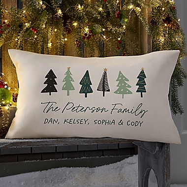 Christmas Aspen Personalized 12-Inch x 22-Inch Lumbar Outdoor Throw Pillow. View a larger version of this product image.