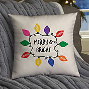 Holiday Lights Personalized Christmas 14-Inch Throw Pillow