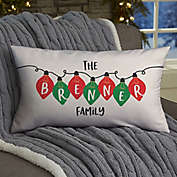 Holiday Lights Personalized Christmas Lumbar Throw Pillow