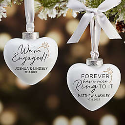 "We're Engaged" 3-Inch Personalized Deluxe Heart Ornament