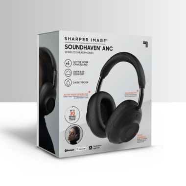 Sharper Image&reg; Soundhaven&reg; ANC Wireless Headphones in Black. View a larger version of this product image.