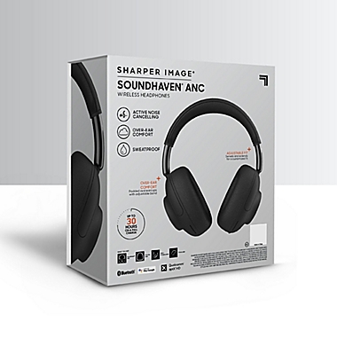 Sharper Image&reg; Soundhaven&reg; ANC Wireless Headphones in Black. View a larger version of this product image.