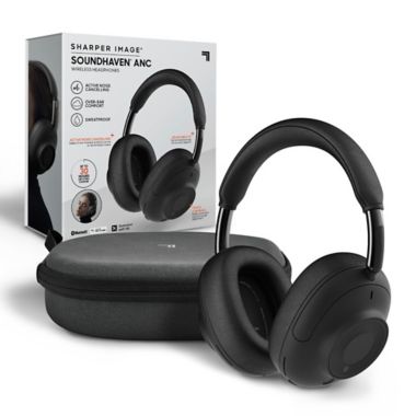 Sharper Image&reg; Soundhaven&reg; ANC Wireless Headphones in Black. View a larger version of this product image.