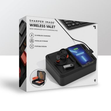 Sharper Image&reg; Wireless Valet with Charging Pad in Grey. View a larger version of this product image.