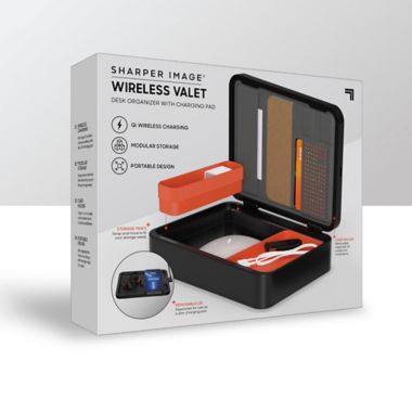 Sharper Image&reg; Wireless Valet with Charging Pad in Grey. View a larger version of this product image.