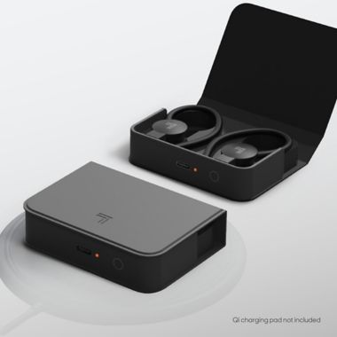 Sharper Image&reg; Soundhaven&reg; Sport Over the Ear True Wireless Earbuds in Black. View a larger version of this product image.