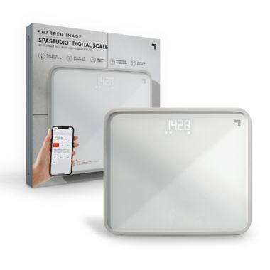 Sharper Image&reg; SpaStudio&trade; Smart Digital Bathroom Scale in White. View a larger version of this product image.
