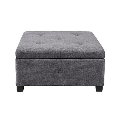Madison Park Aspen Ottoman in Charcoal. View a larger version of this product image.
