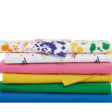 Crayola&reg; Splatter 200-Thread-Count Sheet Set. View a larger version of this product image.