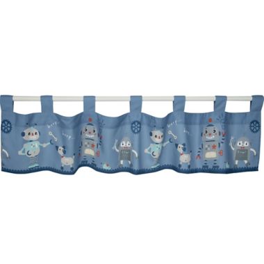 Bedtime Originals Robbie Robot Window Valance in Blue. View a larger version of this product image.