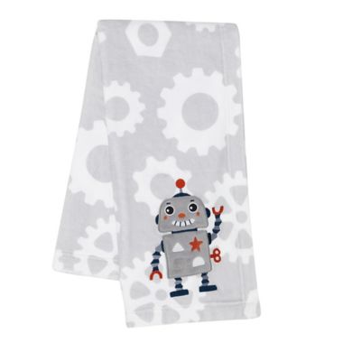 Bedtime Originals&reg; Robbie Robot Baby Blanket in Grey. View a larger version of this product image.