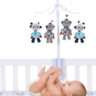 Bedtime Originals&reg; Robbie Robot Musical Mobile in Grey. View a larger version of this product image.