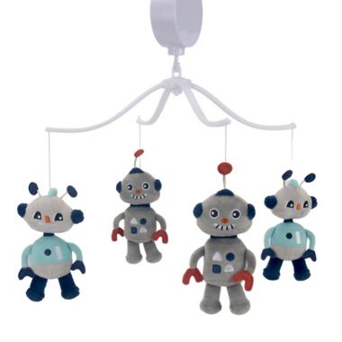 Bedtime Originals&reg; Robbie Robot Musical Mobile in Grey. View a larger version of this product image.