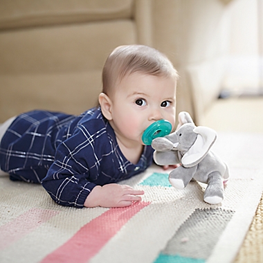 WubbaNub&trade; Size 0-6M Elephant Infant Pacifier in Grey. View a larger version of this product image.