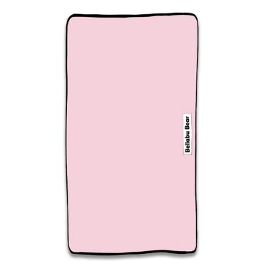 Bellabu Bear Fitted Crib Sheet in Blush Pink. View a larger version of this product image.