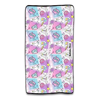 Bellabu Bear Comic Wonder Changing Pad Cover in Purple. View a larger version of this product image.