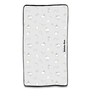 Bellabu Bear Constellation Fitted Crib Sheet in Grey. View a larger version of this product image.