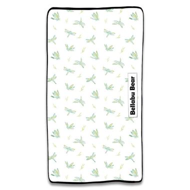 Bellabu Bear Dragonfly Changing Pad Cover in White. View a larger version of this product image.