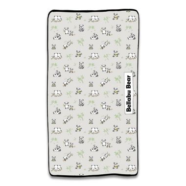 Bellabu Bear Panda Changing Pad Cover in Beige. View a larger version of this product image.
