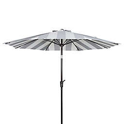 Everhome™ 9-Foot Octagonal Cabana Stripe Market Umbrella in Black/White