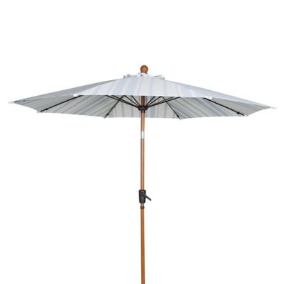 Everhome&trade; 9-Foot Market Umbrella in White/Blue