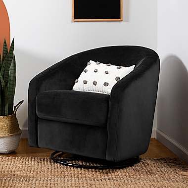 Babyletto Madison Swivel Glider in Black Velvet. View a larger version of this product image.