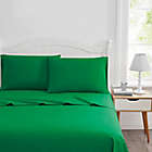Alternate image 1 for Crayola&reg; Percale Solid 200-Thread-Count Queen Sheet Set in Green