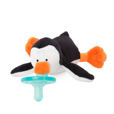 WubbaNub&trade; Size 0-6M Penguin Infant Pacifier in Black/White. View a larger version of this product image.