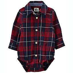 OshKosh B'gosh® Family Matching Soft Twill Button-Front Bodysuit in Red Plaid