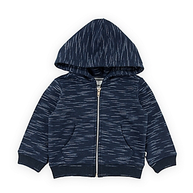 Sovereign Code&reg; Size 18M Heathered Zip-Up Hooded Sweatshirt in Navy. View a larger version of this product image.