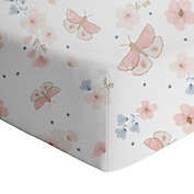 Living Textiles&reg; Fly Away Butterflies Multicolor Fitted Crib Sheet