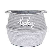 Taylor Madison Designs&reg; Baby Small Coil Rope Round Tote Bin in White/Grey
