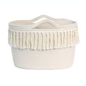 Taylor Madison Designs&reg; Fringe Small Coil Rope Tote Bin in Natural/Gold