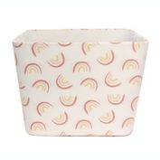 Taylor Madison Designs&reg; Rainbows Medium Square Fabric Tote Bin in Ivory/Sienna/Pink