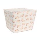Alternate image 1 for Taylor Madison Designs&reg; Rainbows Medium Square Fabric Tote Bin in Ivory/Sienna/Pink
