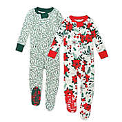 Honest&reg; Size 24M 2-Pack Holly Organic Cotton Snug-Fit Footed Christmas Pajamas in Red/Green