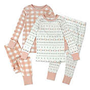 The Honest Company&reg; 4-Piece Long Sleeve Pajama Set in Pink/Ivory