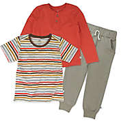 The Honest Company&reg; 3-piece Henley, T-Shirt and Sweatpant Set in Orange/Multi