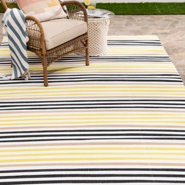 Simply Essential&trade; Coney Island 6' x 9' Indoor/Outdoor Area Rug in Yellow. View a larger version of this product image.