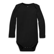 Primary&reg; Size 9-12M Unisex Signature Organic Cotton Long Sleeve Bodysuit in Black