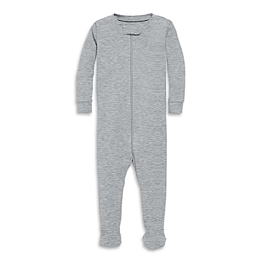 Primary&reg; Unisex Size 6-9M Signature Organic Cotton Zip Footie in Heather Grey. View a larger version of this product image.