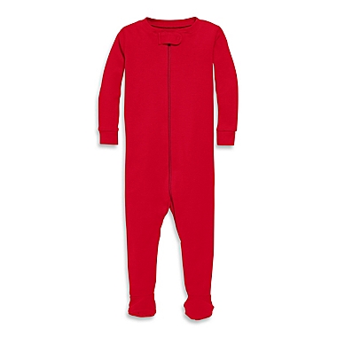Primary&reg; Unisex  Size 3-6M Signature Organic Cotton Zip Footie in Cherry. View a larger version of this product image.
