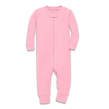 Primary&reg; Unisex  Newborn Solid Color Organic Cotton Zip Romper in Blossom. View a larger version of this product image.