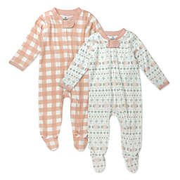 Honest® 2-Pack Organic Cotton Sleep & Plays in Pink/Ivory